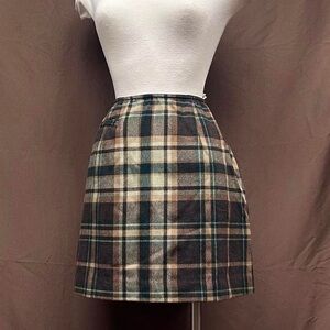 90s plaid a-line mini skirt